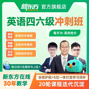 新东方大学英语四级六级网课2024四六级直播视频课程考级培训视频