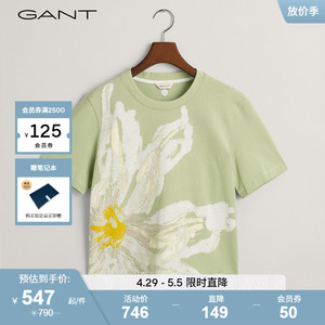 GANT甘特2024春季新款女装印花图案T恤|844200902