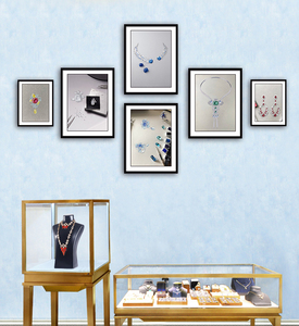 珠宝首饰手绘图挂画饰品设计工作室装饰墙画高档珠宝店宣传壁画