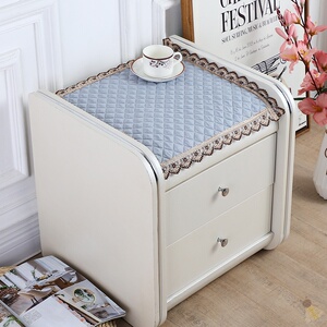 床头柜盖布ins风卧室欧式罩套u型纯色布艺简约现代皮床头柜布盖布