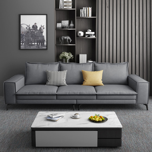 科技布沙发北欧简约现代沙发客厅布艺沙发小户型直排三四人位沙发