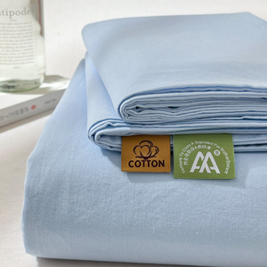 纯棉水洗棉床单单件100全棉单人学生宿舍蓝色被单枕套2三件套1.5m