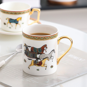 欧式外贸出口马克杯骨瓷杯咖啡杯子酒店办公家用茶杯英伦陶瓷水杯