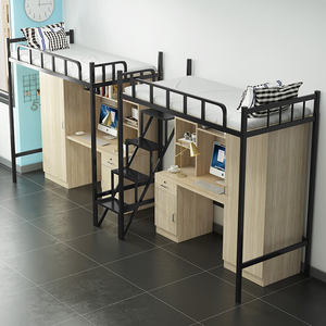 宿舍上床下桌组合床公寓单人高架床成年上铺下桌大学生员工宿舍床