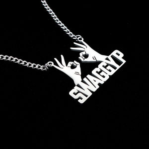 尼克杨swaggyp logo钛钢项链男潮嘻哈蹦迪街头ok手势nba篮球挂件