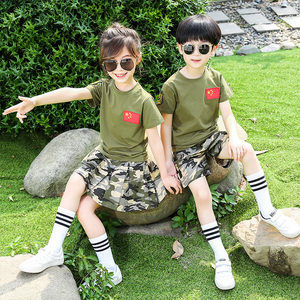 小学生班服夏装表演服儿童校服军装纯棉运动一年级短袖幼儿园园服