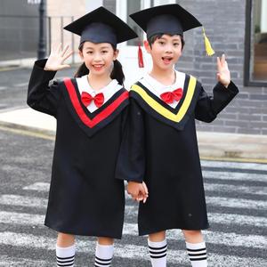儿童博士服幼儿园中小学生毕业照服装婴儿学士服礼服拍照礼服帽子