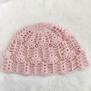 手工钩花镂空帽子优雅气质亚麻/棉线/毛线盆帽包头帽