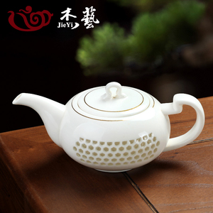 陶瓷茶壶泡茶家用白瓷中式泡茶壶闷茶功夫茶具复古小茶壶单壶小型