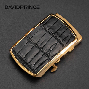 无牙自动扣头男士皮带扣腰带无齿无孔带身泰国鳄鱼皮