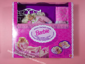 发 Barbie Bedtime 1993 就寝时间芭比娃娃 软体 带床