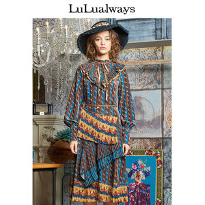 lulualways/我爱露露2018秋冬新款系带收腰连衣裙 ljc5022
