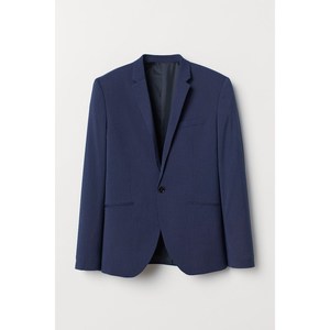 hm 男装西服上衣2020春秋新款帅气弹力紧身西装外套男 0713991