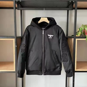 冬季潮牌boylondon老鹰男女款重工刺绣连帽短款羽绒服保暖外套