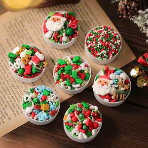 圣诞节蛋糕装饰糖珠圣诞老人糖牌雪人雪花拐杖糖果插件树叶糖彩针