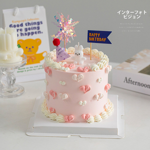 网红韩式ins小兔子蜡烛蛋糕装饰摆件儿童生日迷你帽子插件装扮