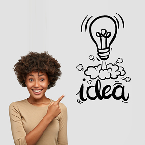 创意idea灯泡墙贴纸  公司办公室装饰墙贴纸  灵感启发激励励志贴