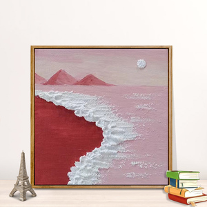 肌理画diy材料立体石英砂丙烯数字油画手工画画粉色沙滩彩画治愈