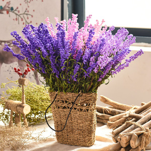 田园乡村小清新仿真花艺套装薰衣草客厅餐桌塑料假花瓶插花装饰品