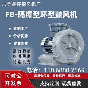 防爆风机FB-5化纤机粉末投料旋涡高压鼓风机4KW雾化干燥气泵风泵