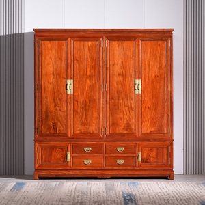 【高居明作】新中式卧室红木衣柜家具客厅 缅甸花梨木 大果紫檀