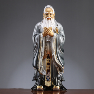 熙曼蒂 纯铜孔子神像孔夫子铜像摆件 教师书房纪念品工艺礼品摆件