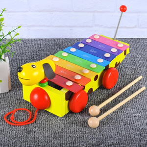 儿童木制彩色八音手敲木琴 男孩子女宝宝0-3岁新生儿动手敲打玩具