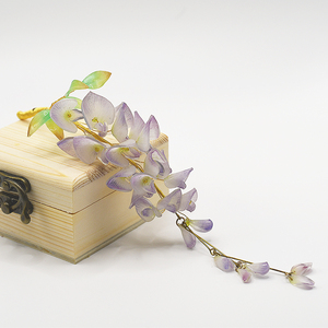 热缩紫藤发簪花簪发钗汉服配饰手工古风饰品发饰紫藤花汉元素步摇