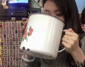 水缸杯搞怪水杯超大号搪瓷杯子茶缸怀旧带盖大容量设计感小众家用