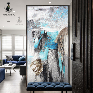 猫眼 轻奢地中海马赛克瓷砖山水装饰画 客餐厅电视背景墙拼图剪画