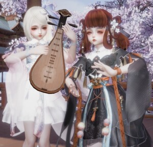 剑网3剑三豪华白菩提盒子 黑粉翩云盒子 倚香晓梦 白黑发面纱衣服