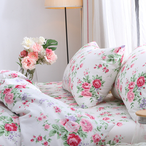 韩式玫瑰 纯棉床单单件100全棉加厚斜纹单人1.2m双人1.51.82.0米