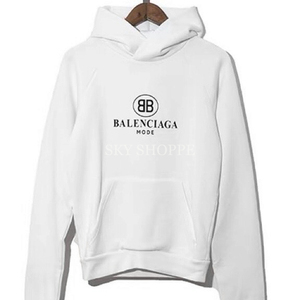 balenciaga/巴黎世家 初代 bb 双b字母logo 白色 连帽卫衣帽衫