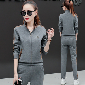 秋装套装女秋时尚两件套2018新款气质秋季女装修身服装秋款休闲服
