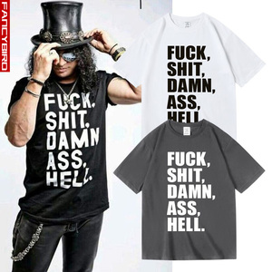 枪花gunsnrose枪炮玫瑰萨拉斯slash同款印花纯棉短半袖t恤男女