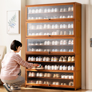 鞋柜家用门口大容量鞋架多层室内玄关入户收纳神器省空间实木简易