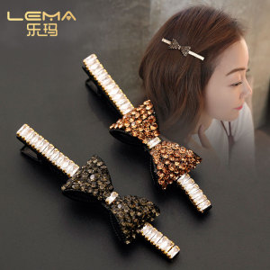 水钻蝴蝶结发饰品头顶发夹边夹发卡刘海夹子卡子头夹顶夹短发头花