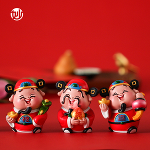 妙工坊五喜财神摆件招财创意装饰品好意头礼物高档礼盒实用送客户