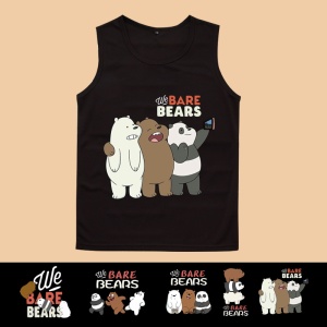 二次元cos咱们裸熊三只熊三贱客熊弟卡通动漫周边衣服夏季背心男