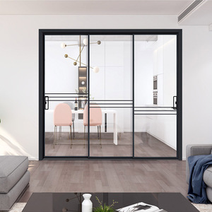 铝合金门窗阳台客厅厨房隔断门窄边白色透明玻璃门静音平开推拉门