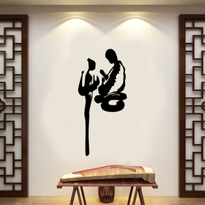 501人付款天猫中式新古风典佛堂佛禅悟字荷花莲花佛门图案背景装饰