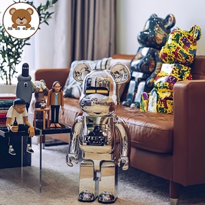 酷酷的熊bearbrick空山基暴力熊xlarge电镀积木熊潮玩偶公仔摆件