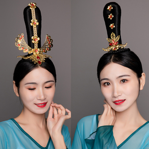 古典舞民族舞汉服头饰假发髻美人关丽人行新款发饰飞天演出款1人付款