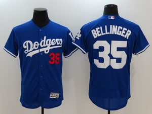 mlb道奇球衣 洛杉矶dodgers棒球服35号bellinger短袖比赛训练服