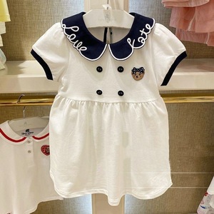 夏季新款小熊童装女童连衣裙儿童裙子婴童宝宝洋气纯棉短袖公主裙
