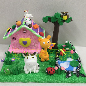 森林动物彩泥成品超轻粘土橡皮泥熊猫diy自选动植物组合幼儿手工