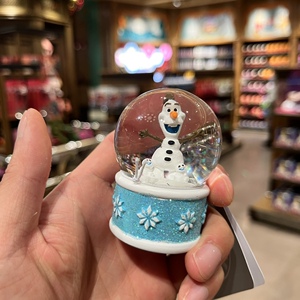 上海迪士尼雪宝水晶球摆件冰雪奇缘摆件礼物礼品纪念品玻璃球雪宝