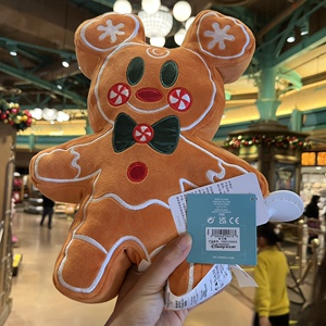 上海迪士尼姜饼人毛绒公仔玩具钥匙扣圣诞节毛绒公仔挂件书包挂件