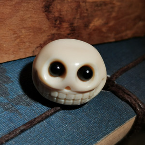 猛犸象牙星月阿呆骷髅三通单珠散珠手串尸陀林主顶珠背云文玩配饰