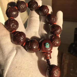 印尼四星上将麒麟眼菩提籽佛珠手串 22mm 10颗带配饰男款文玩手链